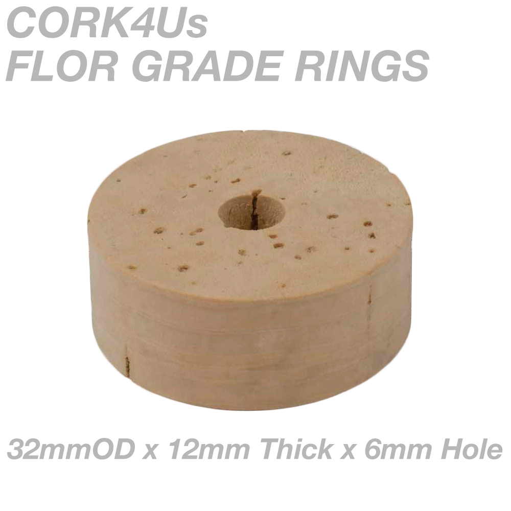 Cork Rings 12 Premium Smokey Burl 1 1/4" x 1/2" x 1/4" Hole Save! 