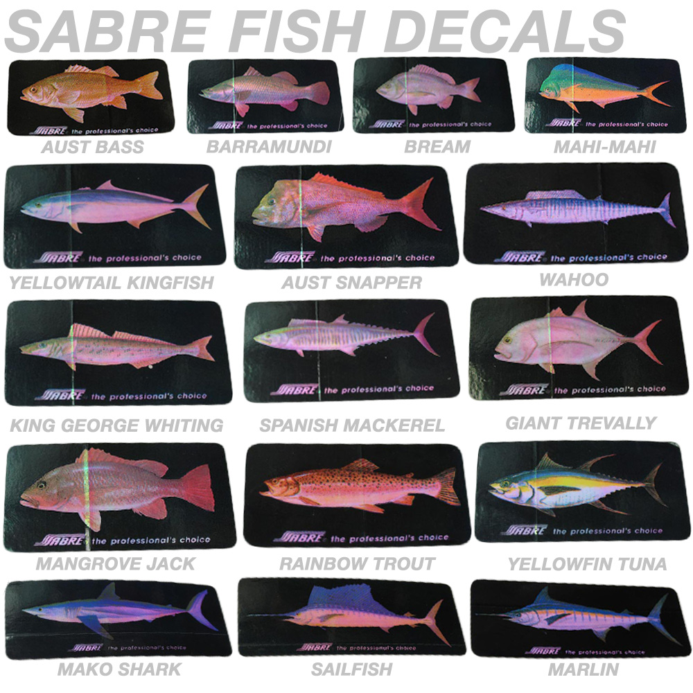 Sabre- Fishing Rod Fish Decals