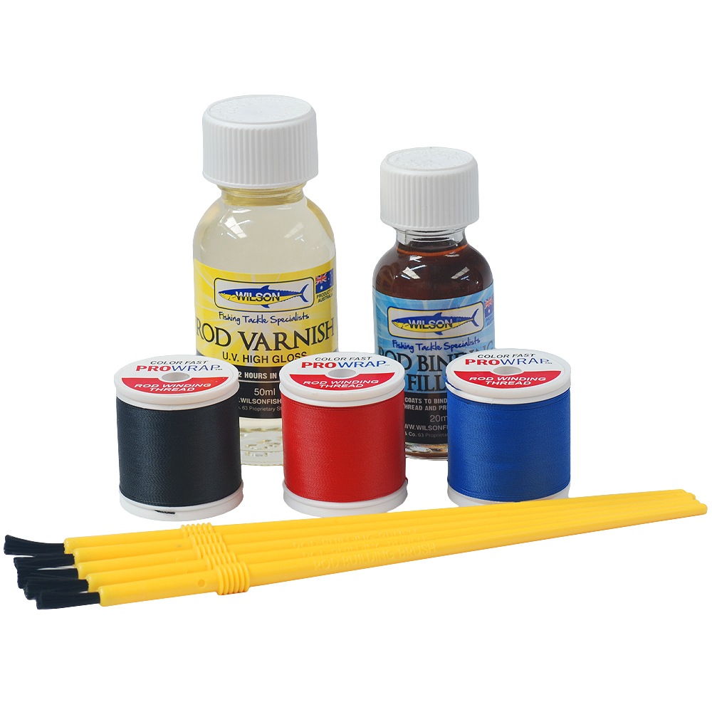 Thread Finishes: Fishing Rod Repair Kit - Red Blue Combo